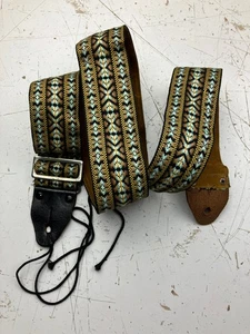USED Vintage unbranded velvet back guitar strap (Multicoloured) - Picture 1 of 8