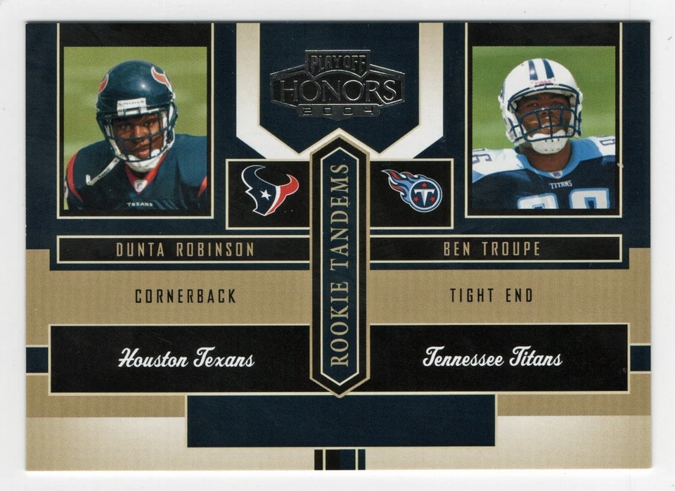 Dunta Robinson - Ben Troupe (NFL Football Card) 2004 Playoff Honors # RT12  Mint - Image 1 of 1