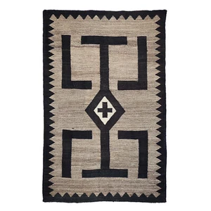 Navajo Natural Crystal Pictorial Rug Western Style Kilim Area Rug Hand Woven 5x7 - Picture 1 of 2