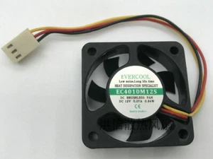 1 PCS EVERCOOL Fan EC4010M12S DC12V 0.07A 4010 4cm 40*10MM 3 Pin - Picture 1 of 3