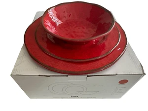 Tag Living 12 pc Melamine Red Dinnerware Set ~ 4 ea Bowls, Dinner & Salad Plates - Picture 1 of 8