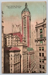 Singer Building Broadway Skyscrapers New York City Vtg Postcard - Picture 1 of 2