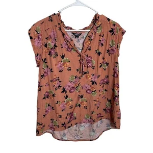 Buffalo David Blouse Women's Small Colorful V-Neck Short Sleeve Ruffle Top - Picture 1 of 8