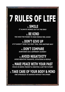 7 Rules of Life A4 Poster mit Rahmenwahl - Bild 1 von 4