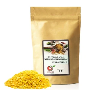 Split Mung Beans Without Skin Item Weight 1.5lb-5lb Jar - Picture 1 of 10
