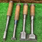 Tsunehiro Oire Nomi Japanese Bench Chisels Set Of 4 Wood Style Used Japan
