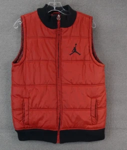 Nike Air Jordan Jumpman Logo Red Full Zip Puffer Vest Youth Sz Large 16/18 - Picture 1 of 7