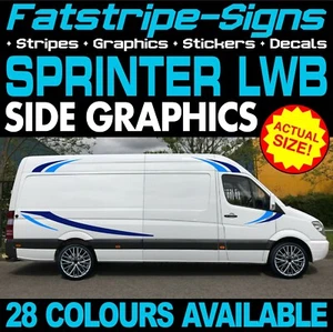 para adaptarse a MERCEDES SPRINTER LWB PEGATINAS GRÁFICAS RAYAS CÁMPER CARRERA FURGONETA AUTOCARAVANA - Imagen 1 de 2