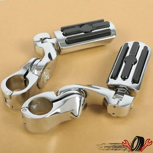 Fit Harley Davidson Touring Road King Street Glide 1.25" Highway Foot Pegs Pedal - Picture 1 of 14