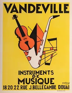Affiche ancienne originale - P. Dailles - Vandeville - Musique - Instruments - 1950 - Photo 1/4