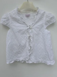 Girls White Monsoon Top Blouse Size 6-7 Years - Picture 1 of 5
