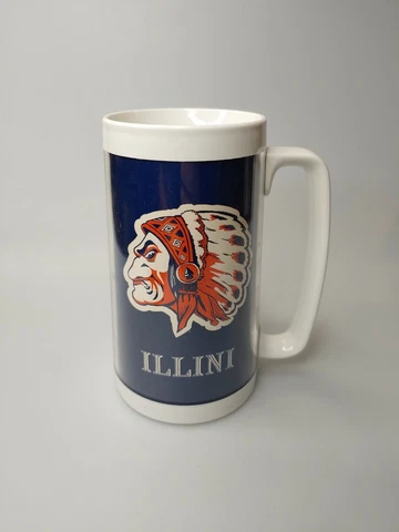 Vintage Illinois Illini Football THERMO-SERV Tumbler Beer Mugs College Sports Cover