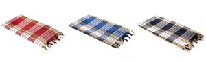 3-er Set Pestemal Lendentuch Hamamtuch Saunatuch Plaid schwarz blau rot Karo - Bild 1 von 9