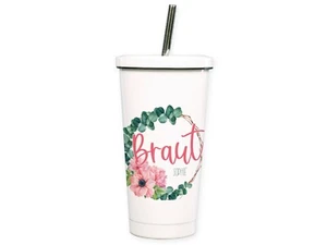 Trinkbecher JGA Braut mit Name, Cocktailbecher To go personalisiert, Hochzeit - Bild 1 von 7