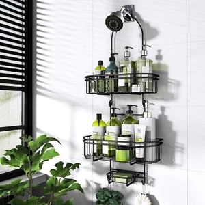 Hanging Shower Caddy Bathroom Organizer: Rustproof Shower Shelf Racks Chrome Sea - Picture 1 of 7