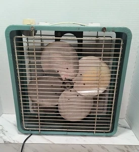 Vintage ESKIMO AQUA COLOR (3) SPEED BOX FAN - Model 12105 - Picture 1 of 4