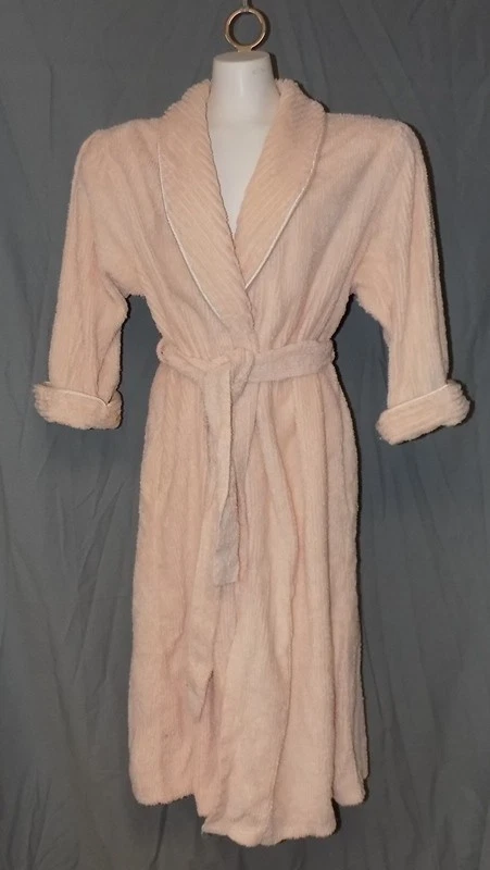 Bata Larga Victoria's Secret Etiqueta Dorada Melocotón Chenille Corbata Frontal Talla Única Foto 1 de 4