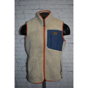 Eddie Bauer Fleece Jacket Vest Plush Mens Size XL Camping Hiking Polyester Tan - Picture 1 of 8