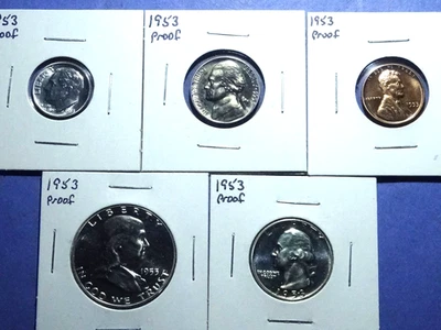 Juego de prueba de plata 1953 soportes individuales 2x2 Foto 1 de 4