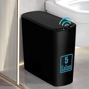 Bote basura 5 gal sensor automático negro espacios reducidos bano oficina hogar - Imagen 1 de 12