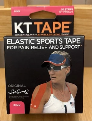 Cinta deportiva elástica KT 20 tiras rosa Foto 1 de 3