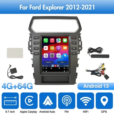 9.7" Car Stereo Radio For Ford Explorer 2012-2021 Android 13 GPS Nav WIFI FM RDS Foto 1 de 4