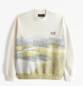 Abercrombie & Fitch Golf Graphic Crew Sweatshirt Size L Pinehurst North Carolina - Picture 1 of 6