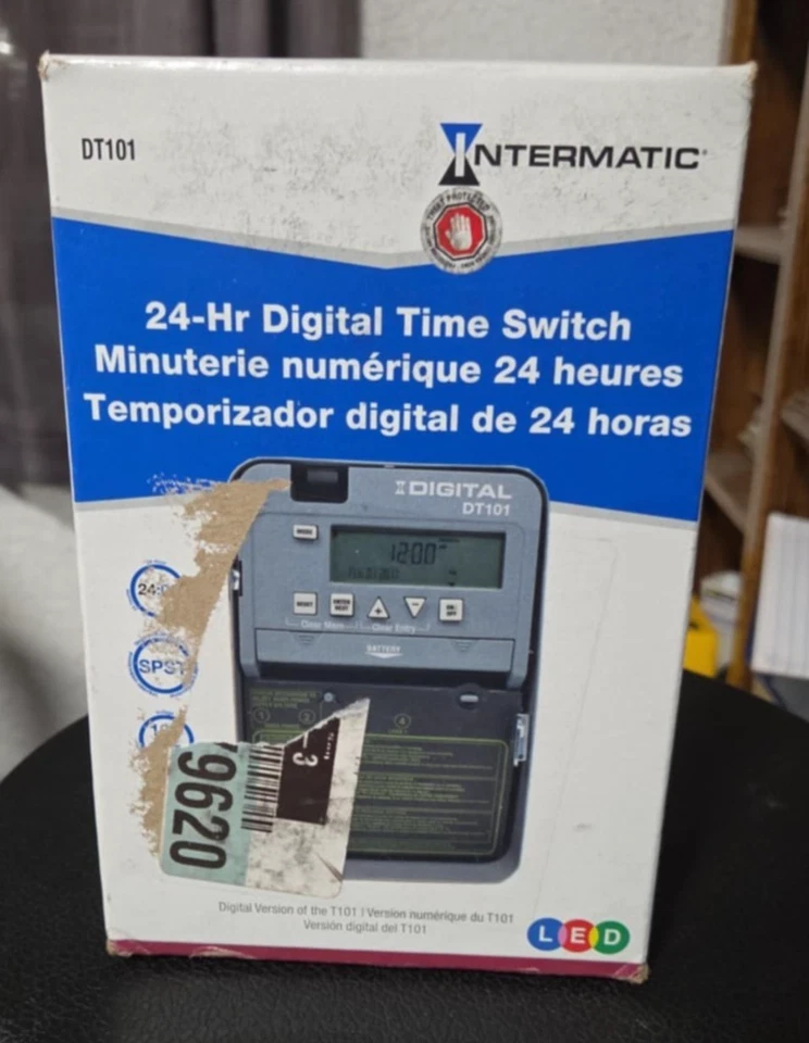 Nuevo interruptor de tiempo digital Intermatic 20 amperios 24 horas SPST de 1 circuito DT101 NUEVO EN CAJA Foto 1 de 1