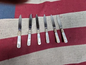 Vintage Northampton Cutlery Co. SS & Perlmutt Griff Buttermesser 6 Set  - Bild 1 von 5