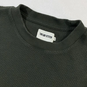 Taylor Stitch Heavy Waffle Knit Textured T-Shirt Casual Green Mens 40 - Picture 1 of 9