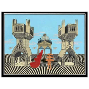 Framed Surrealistic Painting by Pedro Friedeberg - Picture 1 of 7
