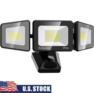 Outdoor LED Security Flood Lights 120W Ultra Bright 12000LM Black AC 4500K IP66 - Picture 1 of 12