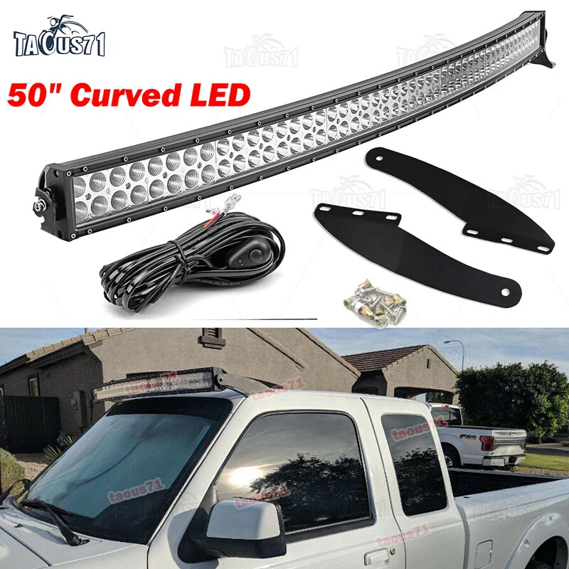 Kits de montaje de soporte de barra de luz LED de techo superior curvado de 50" para Ford Ranger 1993-2011 Foto 1 de 1