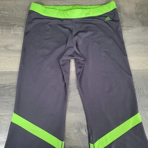 Adidas Capri Leggings Womens XL Jogging Pants Stripe Draw String Leg - Picture 1 of 13