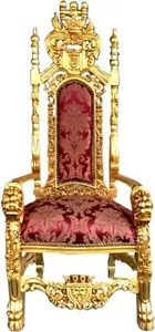 Casa Padrino Barock Thron Sessel Bordeaux Muster / Gold Königssessel - Bild 1 von 1