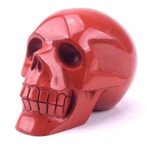 3.3" Natural Red Jasper Hand Carved Skull,Home Decoration Crystal Healing 391g - Picture 1 of 8