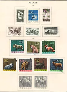 POLAND 1965 Very Fine Used Stamps Hinged on List: 2 Sides - Bild 1 von 2