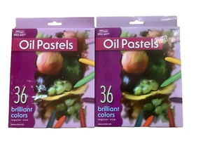 Pro Art Oil Pastels #3012 (2 Boxes of 36 Brilliant Colors Regular Size In Box) - Picture 1 of 11
