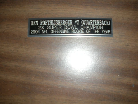 BEN ROETHLISBERGER (STEELERS) ENGRAVED NAMEPLATE FOR PHOTO/DISPLAY/POSTER Cover
