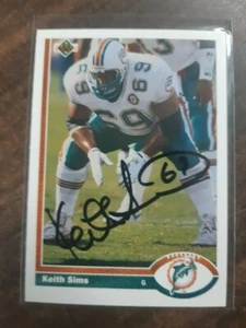 Keith Sims Signed NFL Card ( Miami Dolphins ) Iowa State University - Picture 1 of 1