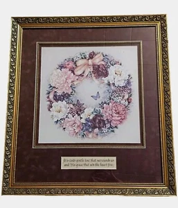 Vintage große Lena Liu signierte limitierte Auflage Pfingstrosen gerahmt Kunst COA 1339/3100 - Bild 1 von 9