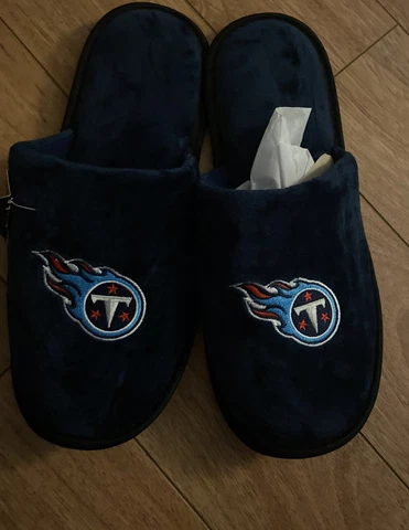 Tennessee Titans NFL Football House Slippers Mens Size L 9-10 by FOCO Navy Cover