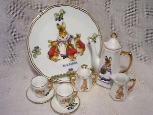 World of BEATRIX POTTER~Mini TEA SET~10 pcs~Peter Rabbit, EASTER Bunny,Porcelain - Picture 1 of 10