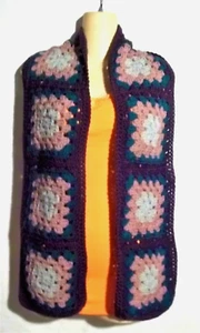 Handmade Granny Square Scarf - Picture 1 of 3