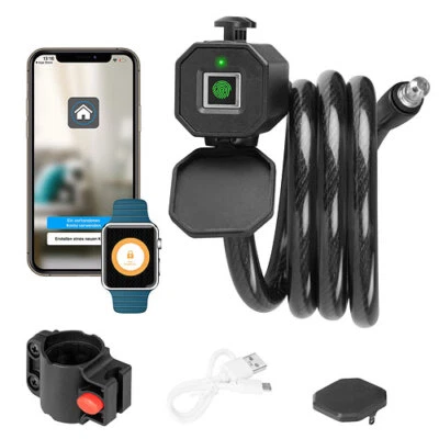 Lucchetto Bici Impronta Digitale Elettronico App Lucchetto Impronta Digitale Smart 🔒 - Immagine 1 di 4