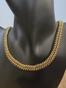Vintage Monet Chainmaille Gold Tone 17" Necklace With Lobster Clasp Beautiful - Picture 1 of 6
