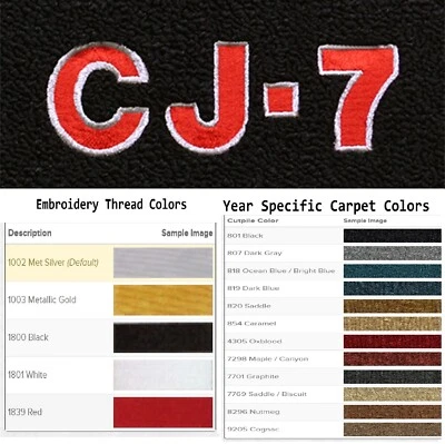 ACC 1976-1986 Jeep CJ7  Custom CJ-7 with Silver Outline Cutpile Front Floor Mats - Image 1 of 4