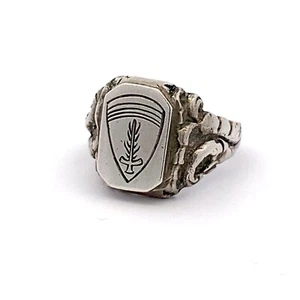Patriotischer Division Schwert Ring aus 800 Silber Siegelring Monogramm WK2 - Bild 1 von 8