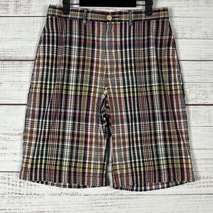 Polo Ralph Lauren Shorts Mens 32 x 11 Multicolor Check Cotton Chino Tall - Picture 1 of 10