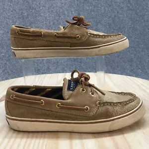 Sperry Top-Sider Damen 7,5 M 2-Loch Bootsschuhe gold Glitzer Wildleder rund 9446857 - Bild 1 von 11